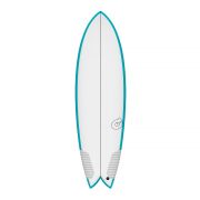Surfboard TORQ TEC Twin Fish 6.6 Rail Teal